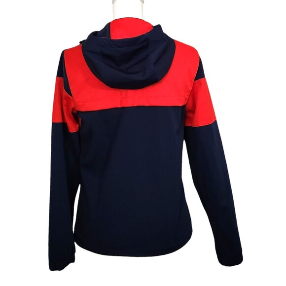 Banana Republic Soft Shell Jacket w/ Hood Pockets Blue Red Womens Size XXS - Picture 7 of 11
